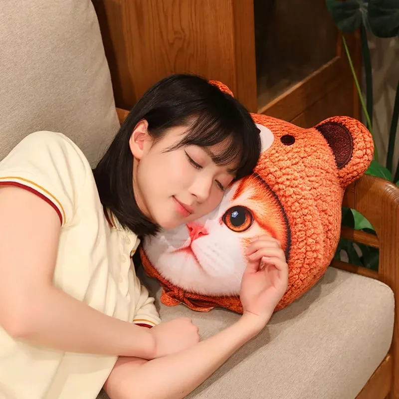 New 40cm Lifelike Animal Cat Plush Pillow 3D Printing Simulation Cat Plush Toy Stuffed Decor Gift Birthday Gifts Room Decoration
