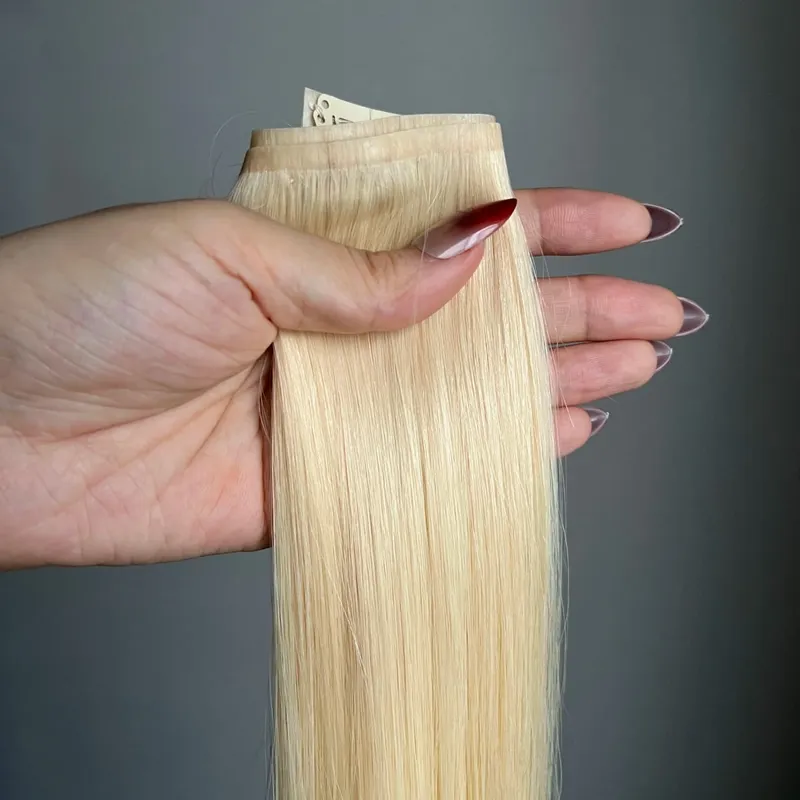 Tape PU Clip In Hair Premium Remy Clip In Human Hair Extensions 7pcs Clip-on Hair 14"-24" 110G Balayage Ombre Mocha Brown Black