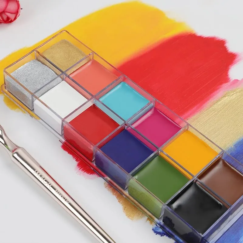 Professional Makeup Cosmetics 1 X12 Colors Body Painting+Skin Wax+professional makeup remover Makeup Set Tools