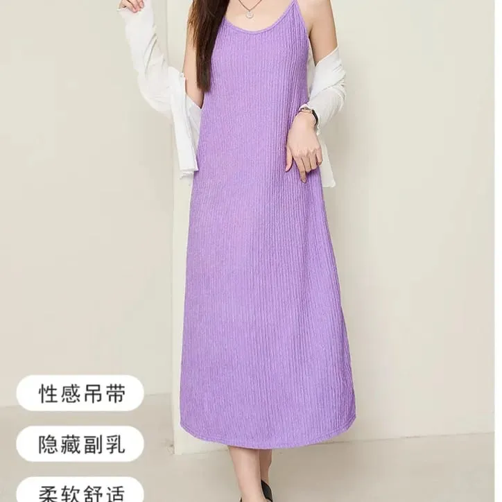 Chiffon Pleated Dress Women Slim Fit Summer Dress Elegant Casual Layered Long Dress for Women