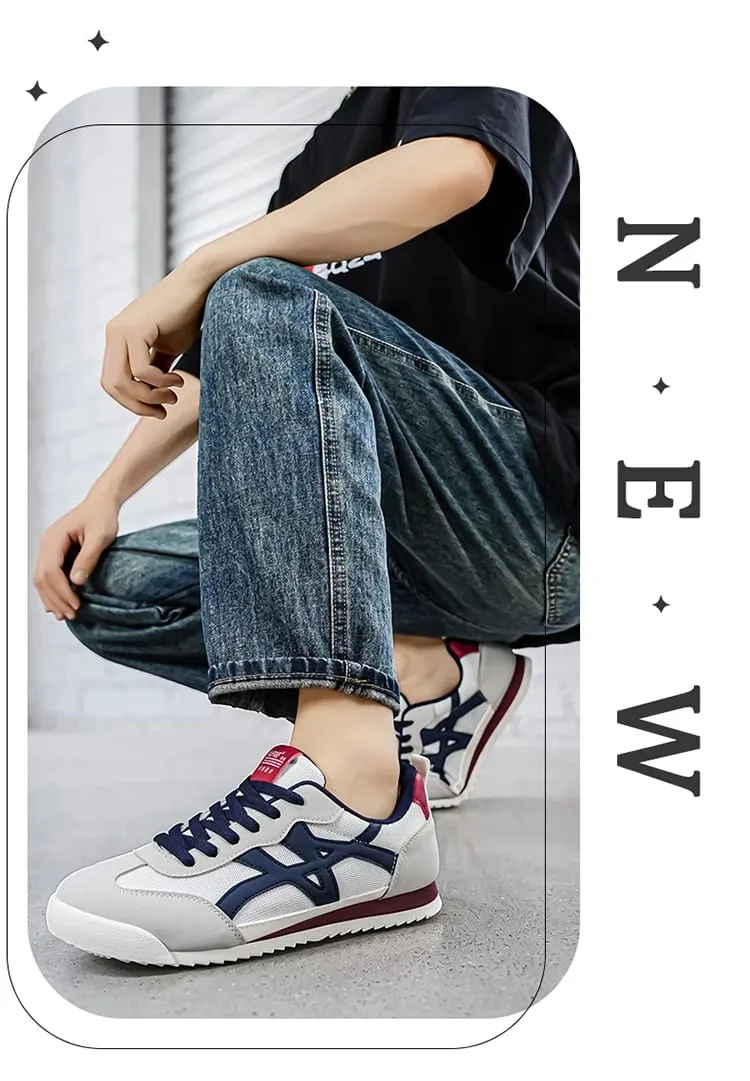 Forrest Gump Shoes for Men Mesh Breathable Retro Casual Sports Shoes Lightweight Soft-Soled Versatile Running Shoes Trendy Sneakers for Students' Daily Commuting