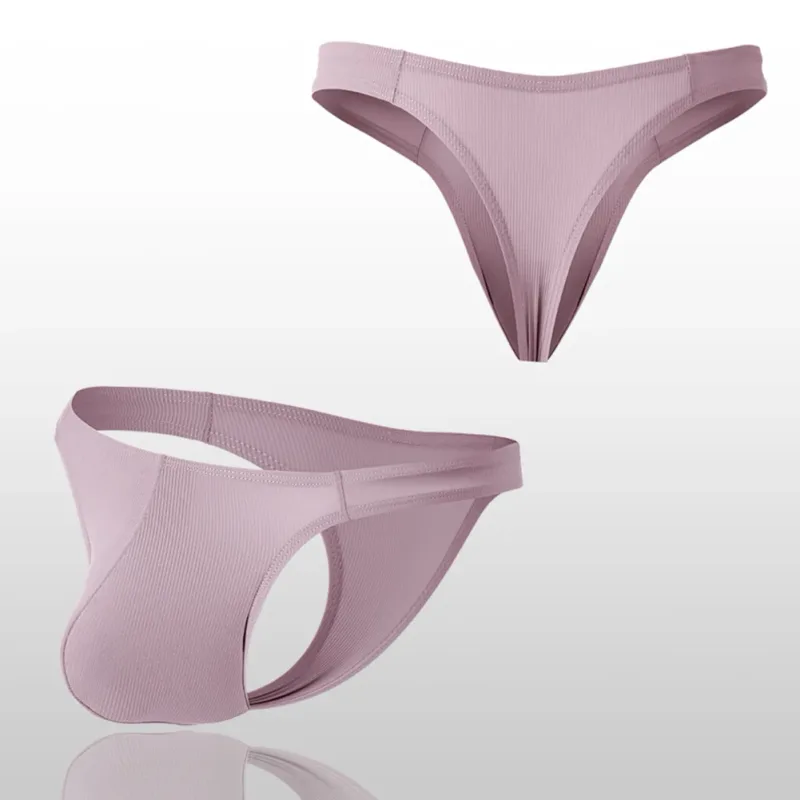 Eis Seide Tangas Männer Sexy Unterwäsche Weiche Rippen G-string Atmungsaktive Unterhose Nahtlose Höschen Männliche Dessous Ausbuchtung Beutel Briefs
