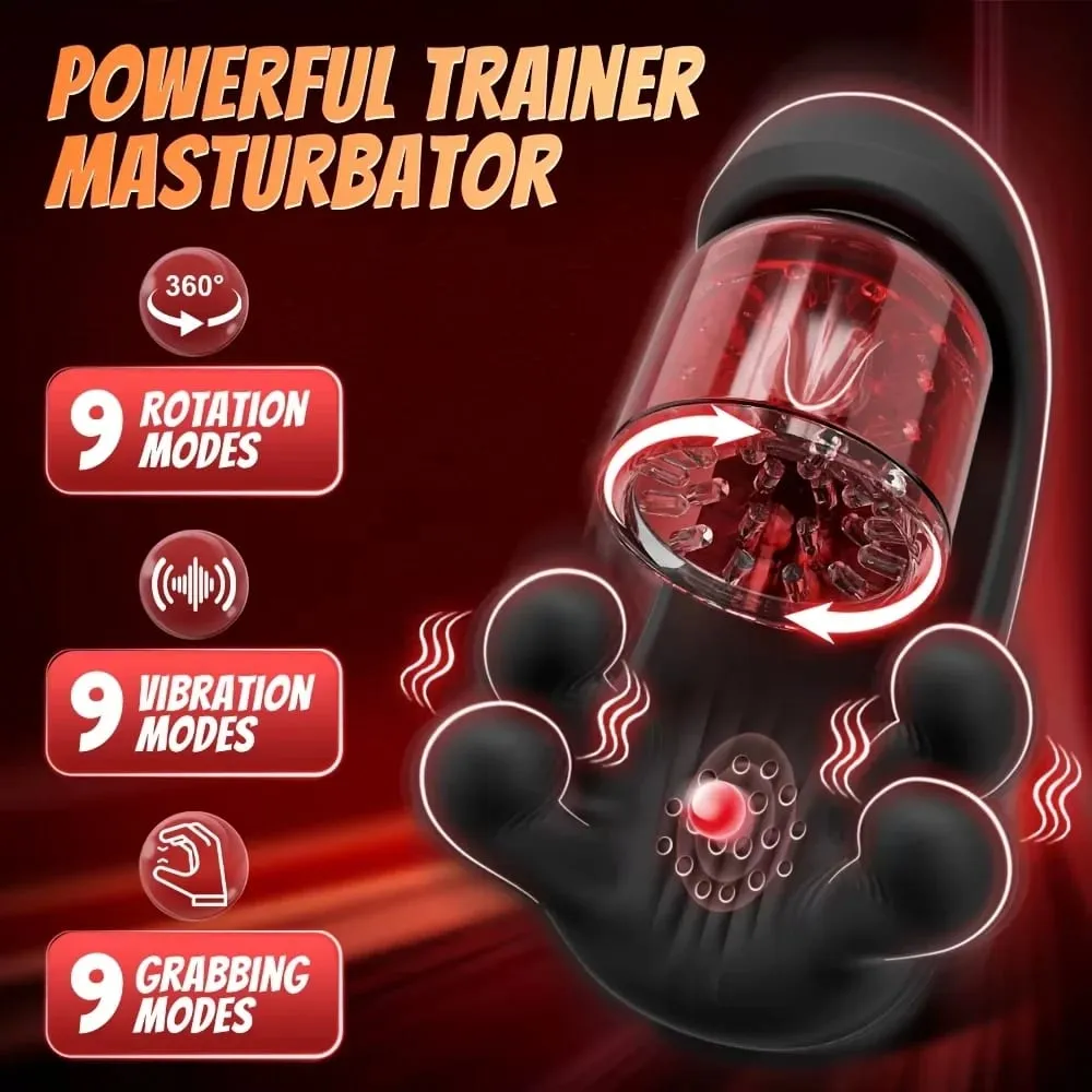 Adult Male Sex Toy Penis Stimulator Massager 9 Vibration Rotation Suction Modes USB Rechargeable Masturbation Cup Adult Supplies