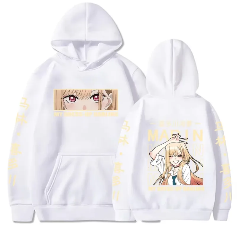 Hot Sale Anime My Dress-Up Darling Kitagawa Marin Graphic Print Hoodies Men Women High-street Loose Casual Oversized Sweatshirt