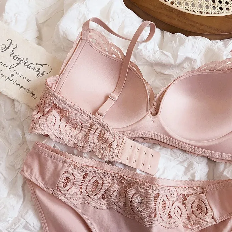 Colors Seamless Comfortable Full Lace Sleepwear Bra Sets Sexy Women Underwear Wire Free Push Up Lingerie Suits Intimates