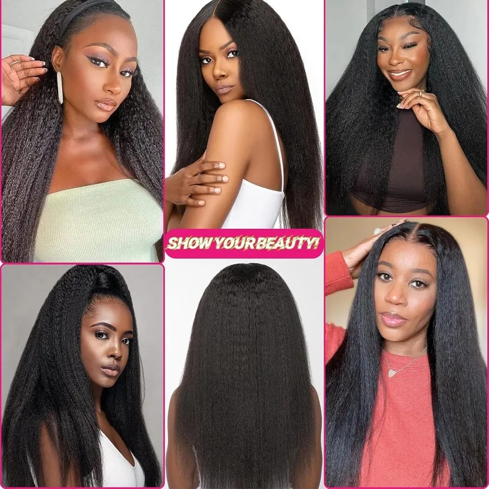 Kinky Straight Clip in Hair Extensions 100% Raw Human Hair 8Pcs Remy Hair Extensions Clip In Yaki Hair Extensions Human Hair