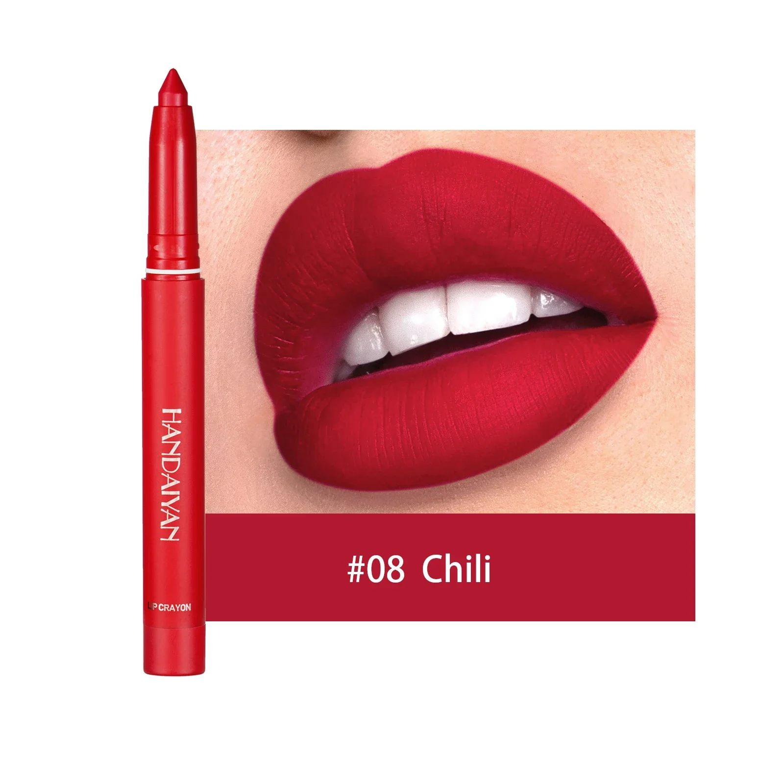 Lápis de veludo fosco para lábios, 6 cores, nude, vermelho escuro, sexy, batom à prova d'água, longa duração, renderização de cores, cosméticos de beleza para lábios