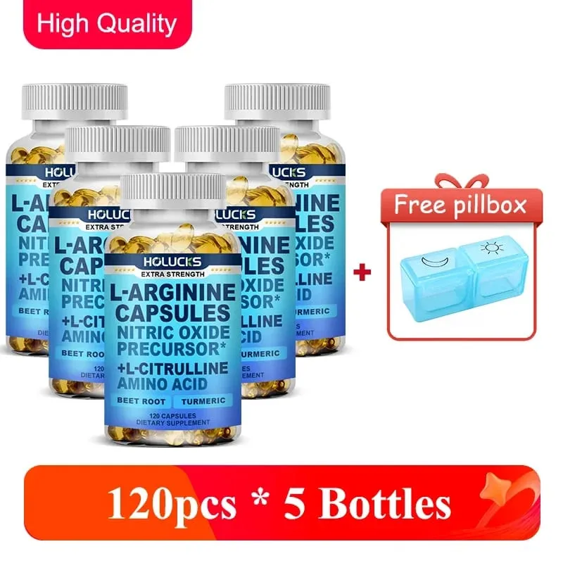 Premium L-Arginine Capsules with L-Citrulline & Turmeric Supports Muscle Pump Recovery & Overall Physical Performance