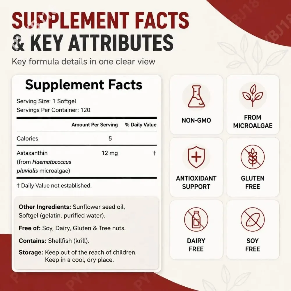 Astaksantin 12mg Mikroalglerden Softgeller Üçlü Mukavemetli Antioksidan Takviyesi Hücresel Sağlık ve Günlük Denge 120 Sayısı