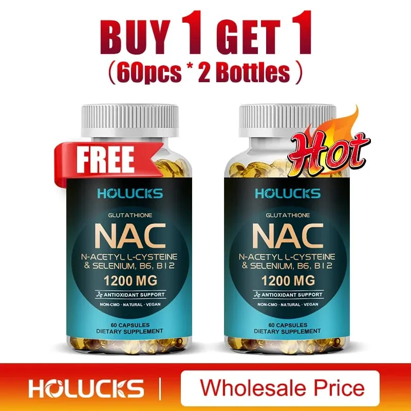 NAC Capsules 1200mg - תמיכה בבריאות העור אנרגיה סלולרית נוגד חמצון ניקוי רעלים שיפור חסינות שיפור עיכול