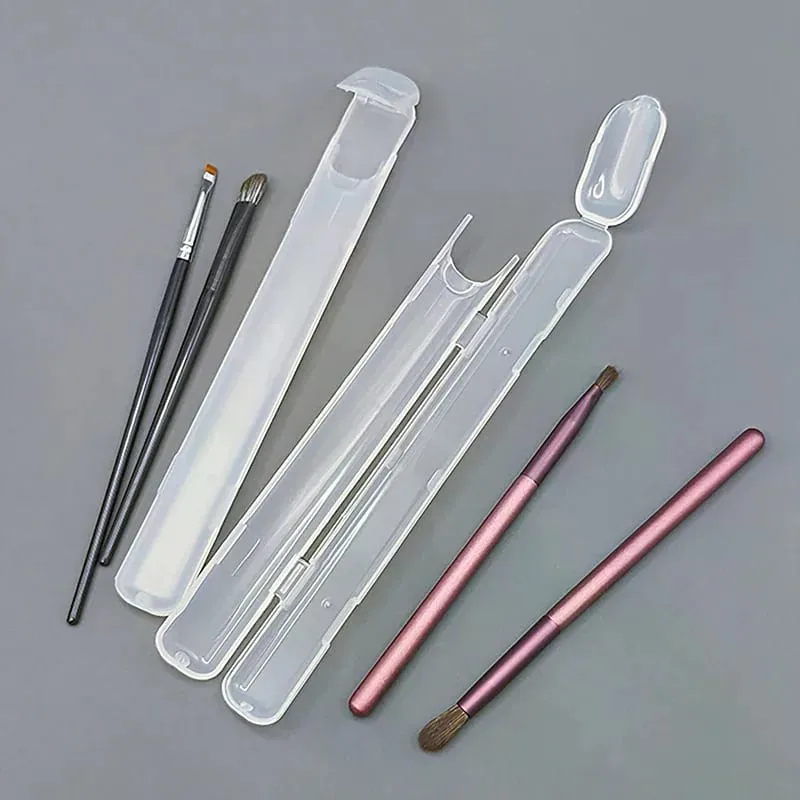 1PCS Portable Transparent Makeup Brush Storage Box With Cover Eyebrow Pencil Makeup Brushes Organizer Chopstick Case Beauty Tool
