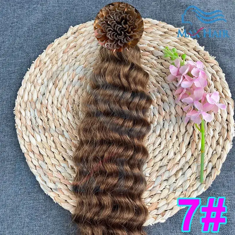 Keratin U Tip deep wave Human Hair Extensions 18-30 Inch Remy Hair Extensions High Quality Remy Human Hair salon Extensions