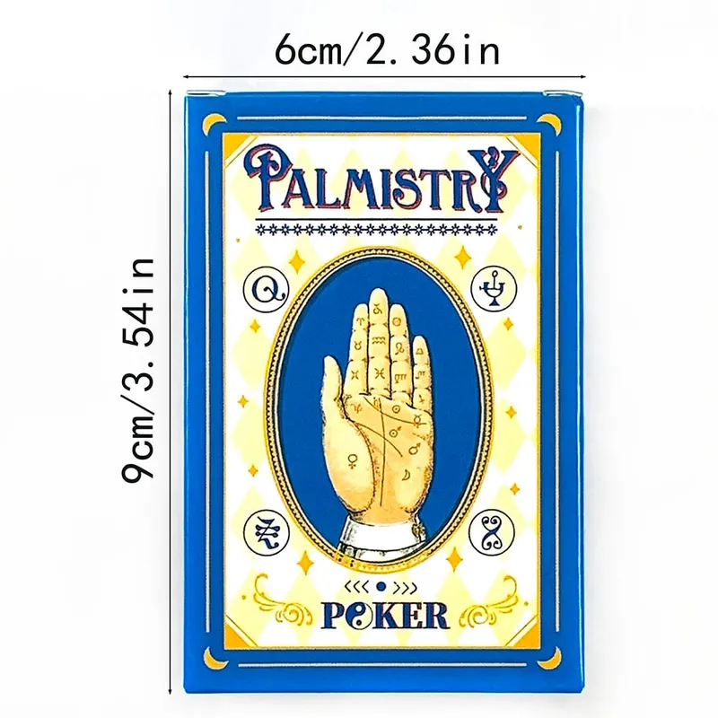 Palmistry Poker Cards Game 56 Cards Vintage Palm Reading Divination Poker Deck Mystic Fortune Telling Cards Board Game for Party