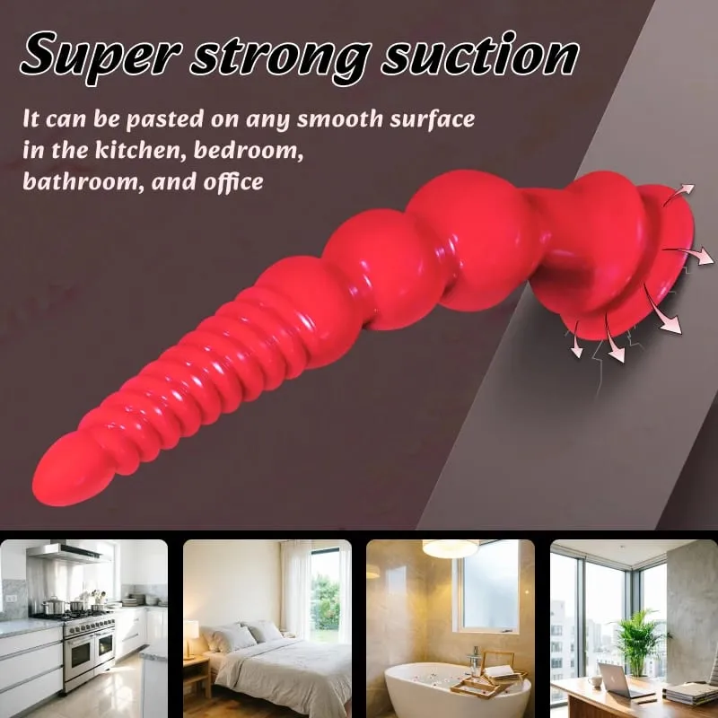 Soft PVC Gourd-Shaped Anal Beads Textured Anal Plug Suction Cup Anal Plug Prostate Massager Adult Sex Toys for Couples Unisex
