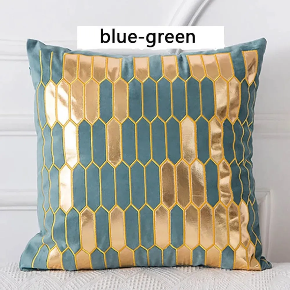 45x45cm Luxury Velvet Cushion Cover Bronzing Soft Decorative Pillow Set for Bedroom Sofa Home Decoration