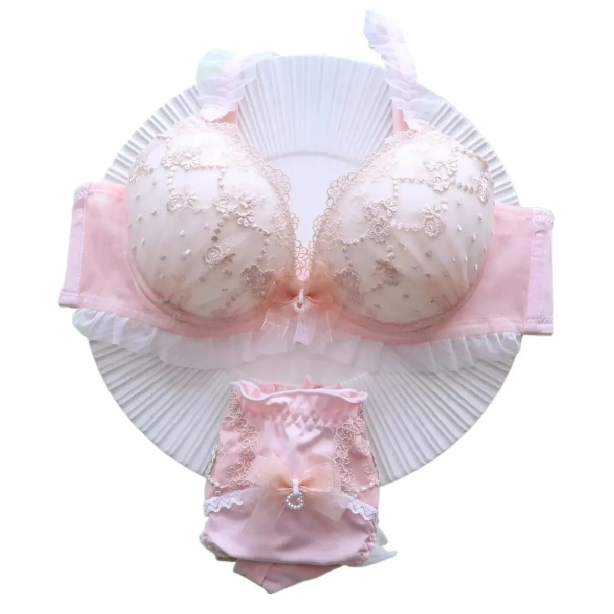 Conjunto de lencería de encaje sexy para mujer, sujetador con aros push-up con diseño de inmersión baja, transpirable y cómodo