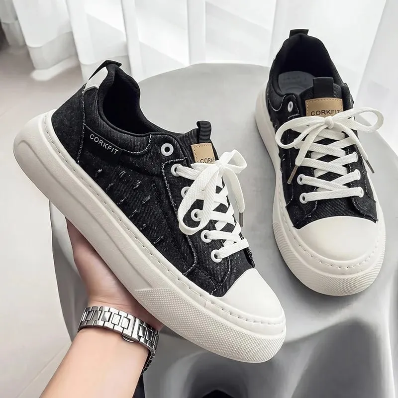 PersonalizedSpringandAutumnNewMensShoesKoreanStyleFashionableLargeSizeLowTopCasualShoes Denim Single ShoesVersatile Sneakers