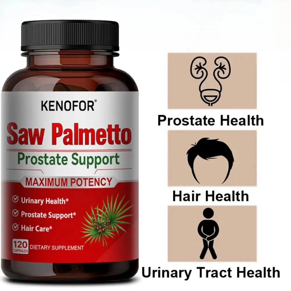 Prostate Supplement with Saw Palmetto Supports Urinary Tract Health Herbal Health Supplement 120 Vegetarian Capsules