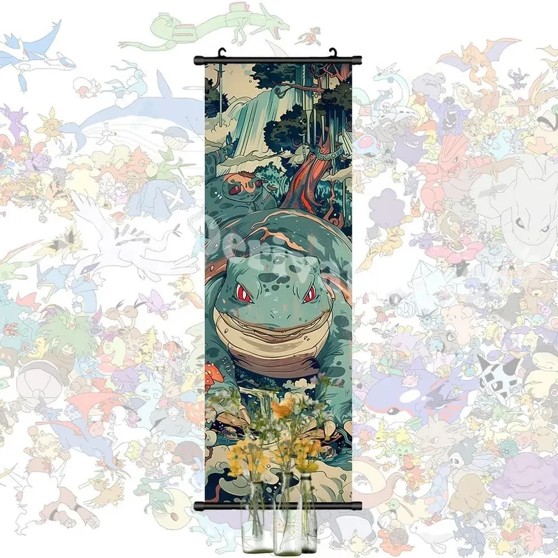 Έντυπη αφίσα Anime Έργα τέχνης τοίχου Gengar Εικόνες Charizard Ζωγραφική Καμβάς Pikachu Κρεμαστά ειλητάρια Διακόσμηση δωματίου στο σπίτι