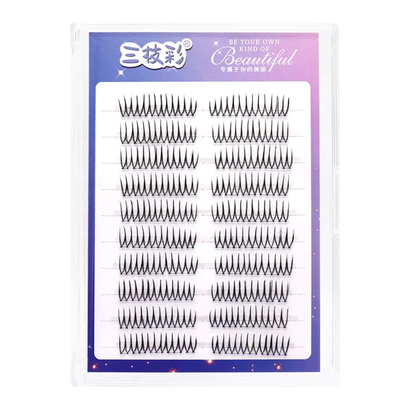 가짜 속눈썹 C 컬 자연스럽고 희미한 속눈썹 Wisps 만화 자체 접착 속눈썹 소녀에게 완벽한 나이트 아웃 아이 메이크업 도구