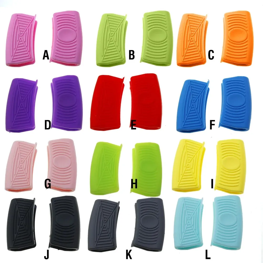 For Better Life 1 Pairs Grip Soft Silicone Pot Holder Sleeve Glove Pan Handle Cover Heat-Resistant Non-Slip Insulation Tools