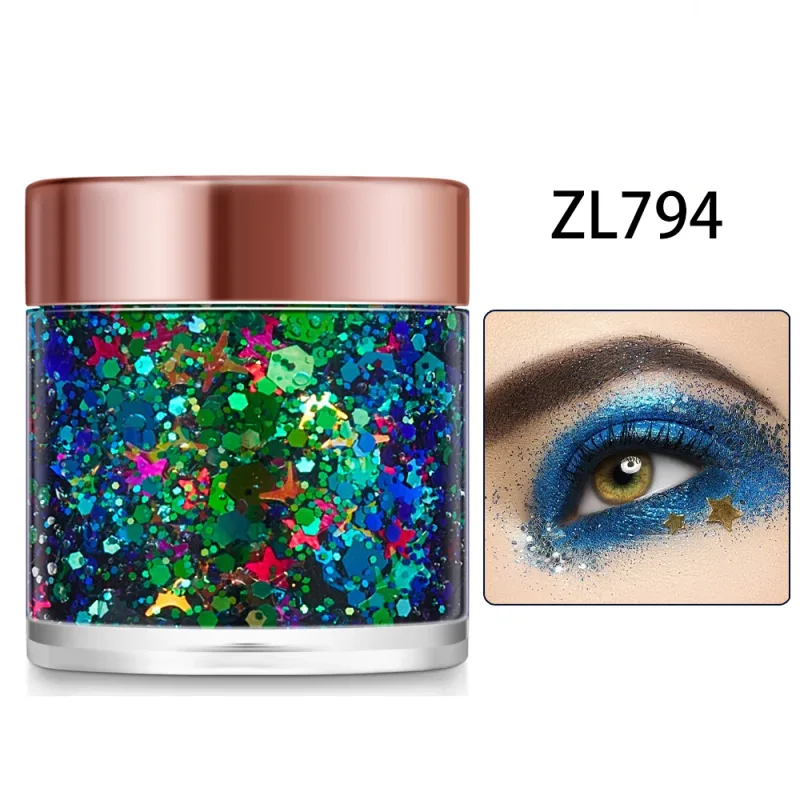 Chameleon Glitter Gel Sequins for Eye & Body Hair Makeup Bright Pearl Sequins Shimmer Face Shiny Decorations DIY Art & Parties
