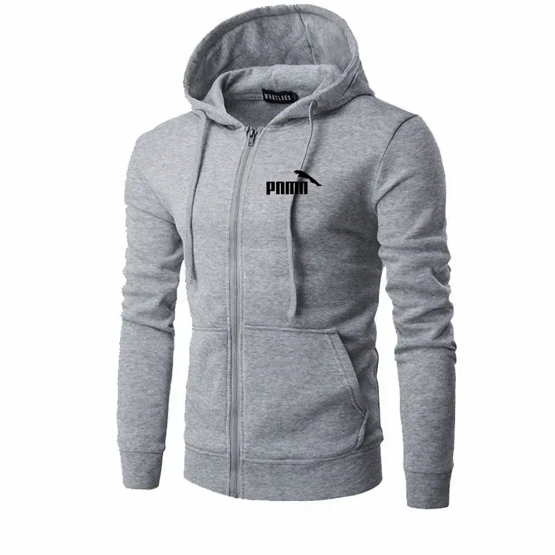Autumn Men's Sweatshirts Long Sleeve Zipper Hooded Jacket Slim Fit Male Hoodies Sweatshirt Fashion Streetwear Casual Outerwear