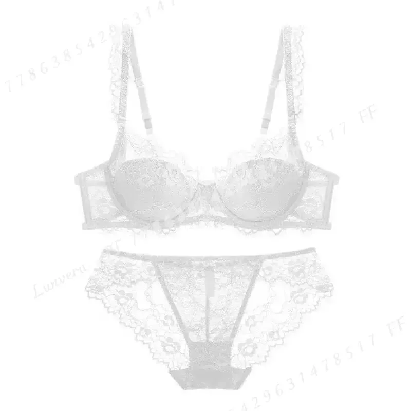 Women Sexy Lingerie Set Elegant Thin Lace Bra See Through Briefs Soft Underwear Ladies Bra and Panty Set