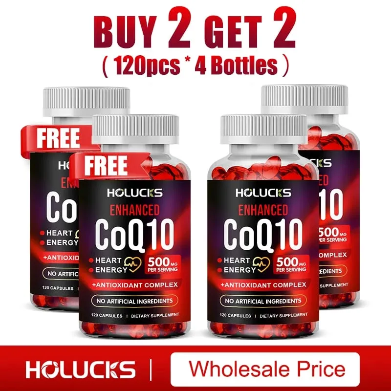 Coenzyme Q10 Supplement for Heart & Cardiovascular Health Energy Boost Blood Pressure Balance Brain Function Support