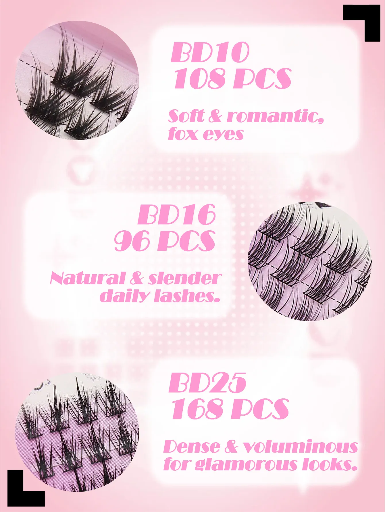 6 sizes of clustered eyelashes multiple combinations and styles to easily create exquisite eye makeup a must-have for beauty