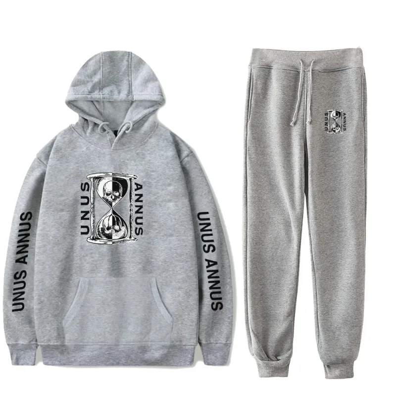 Popular Comfortable Unus Annus Print Sweatshirt Sweatpants Suit Hoodies+ Trousers Suit Boys/Girls 2 Piece Set Clothes