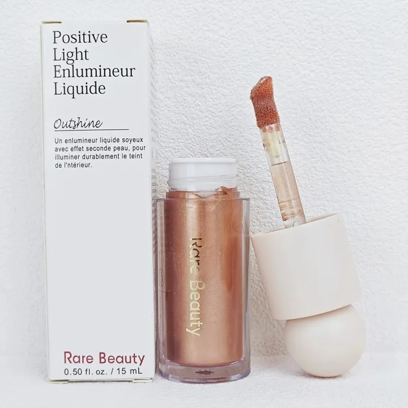 Rare Beauty Serene Gentle Mellow Solac Liquid Bronzer Shade Face Contour Smooth Highlight Mirror Lasting Natural Shadow Makeup