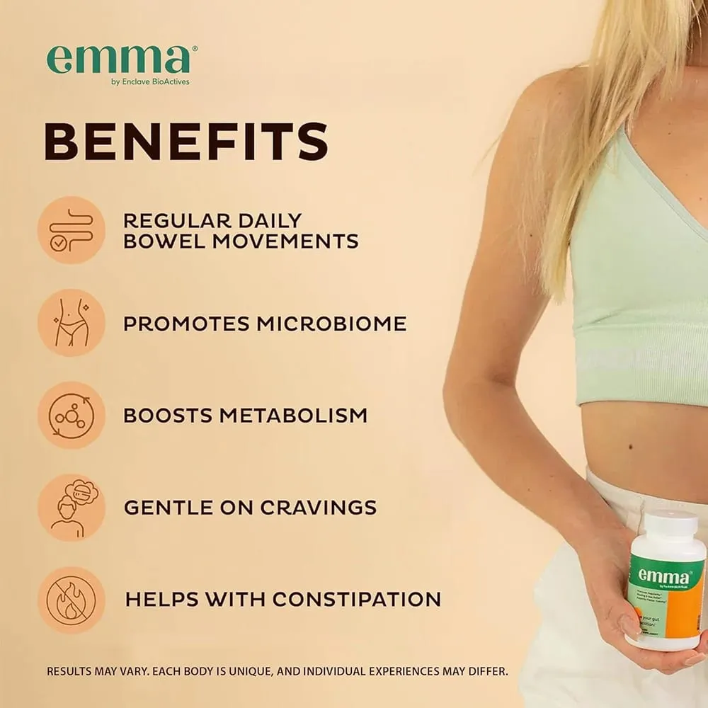 Emma Gut Health Relief Supplement for women and men Gut and Digestive support capsules for constipation bloating & gas relief