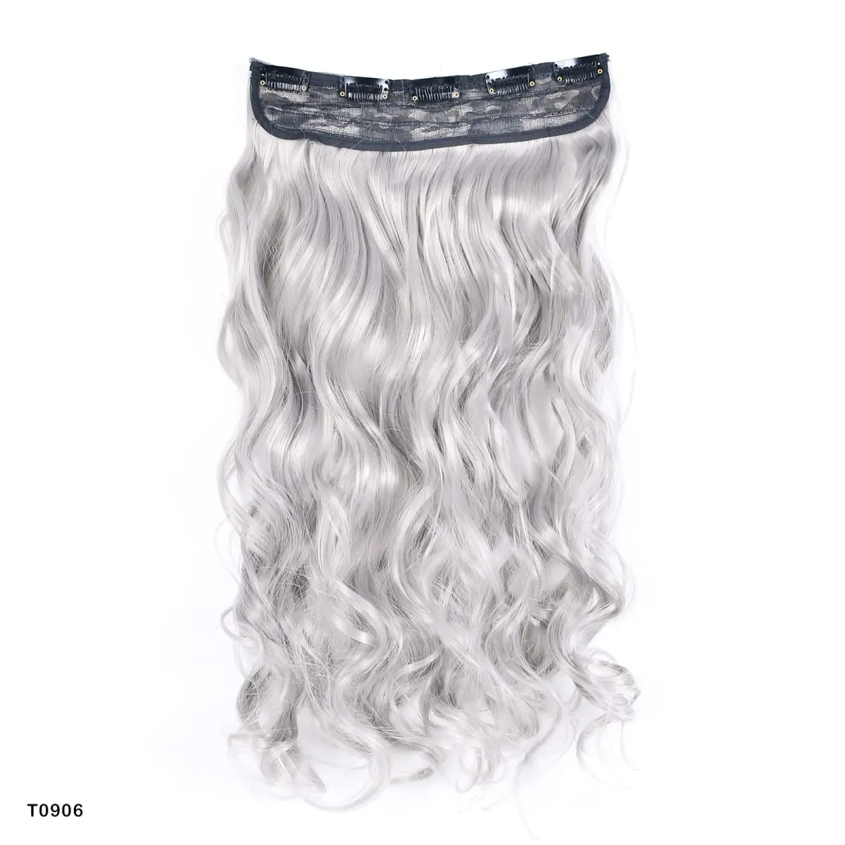 Zolin Clip in Hair Extension One Piece Long Straight Hair Black Gray Color Synthetic Hairpieces For Women Cosplay Use
