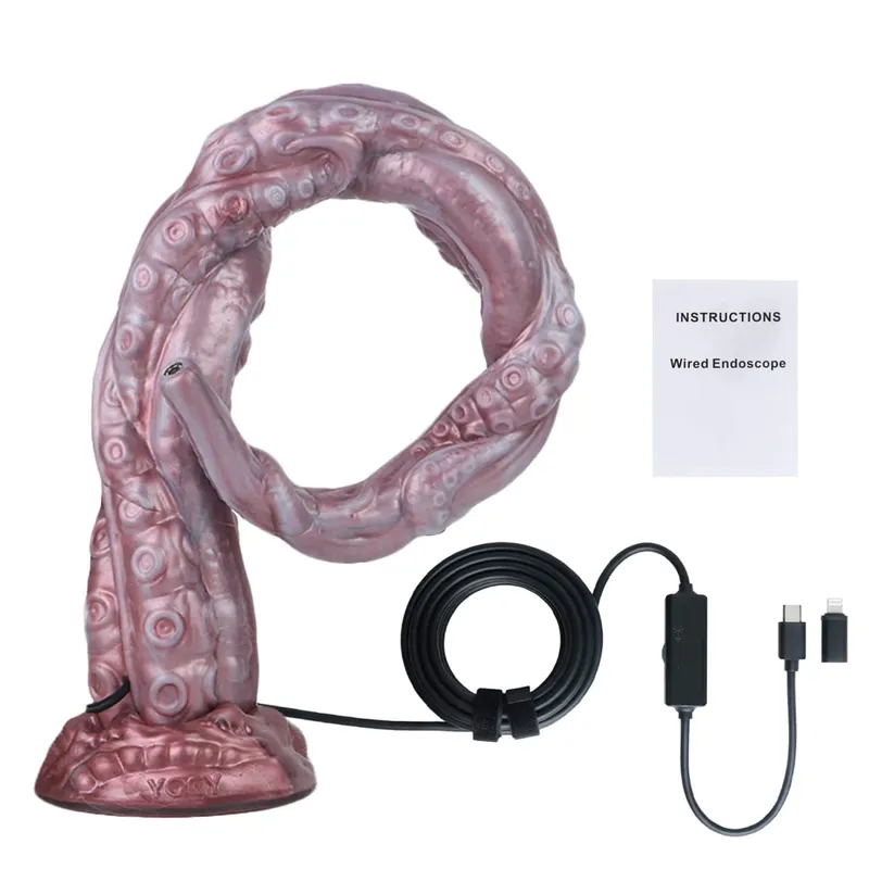 3MP HD Endoscope Camera Silicone Anal Plug With 8 LED Lights Real-Time Viewing Dildo IP68 Waterproof Sex Toys For Adult