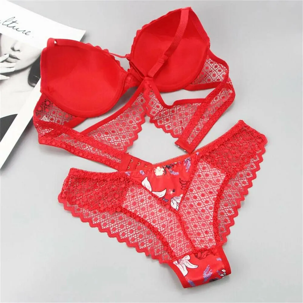 Sujetador acolchado con aros para mujer, ropa interior push-up, bragas, sujetador, lencería, conjuntos de bragas 34 36 38 40 42 44 A B C D E