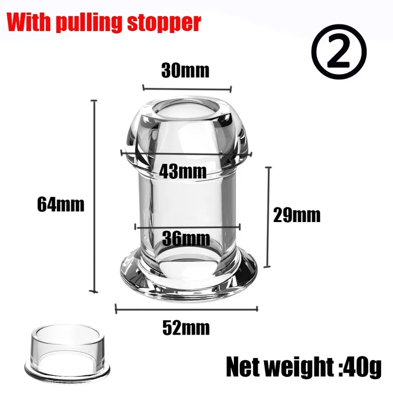 Anus Dilation Expander Prostate Massage Hollow Speculum Peeking Butt Plug Anal Beads with Stopper Adult Sex Toy for Women Men