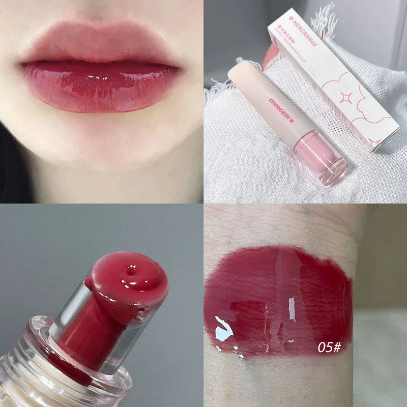 Jelly Lip Gloss μακράς διαρκείας Mirror Water Lip Glaze Έγχρωμο ενυδατικό κραγιόν Κρυστάλλινο λαμπερό κραγιόν με λαμπερή απόχρωση χειλιών Κορεάτικο μακιγιάζ φροντίδας χειλιών