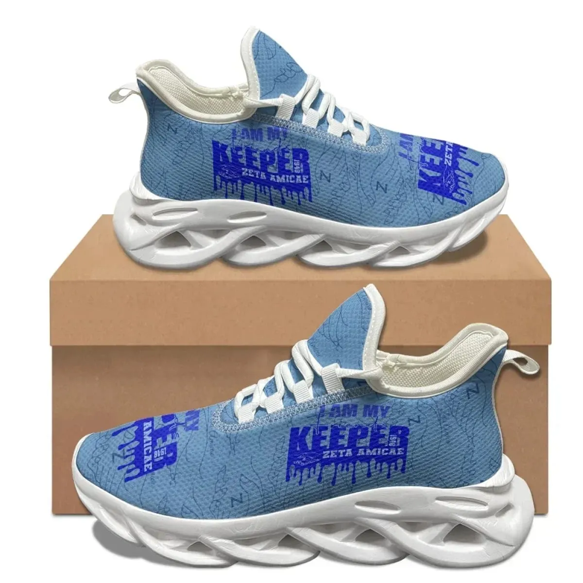 Zeta Amicae New Trend 3D Print Casual Mesh Sneakers for Women Lightweight Lace up Shoes Friends of Zeta Platform Shoes Female