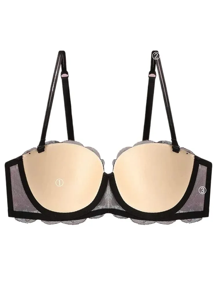 Hot Sale Purple Minimizer Bra Plus Size Soft Lace Wireless Anti Sagging Big Bust Look Smaller Breathable Bras M-XL