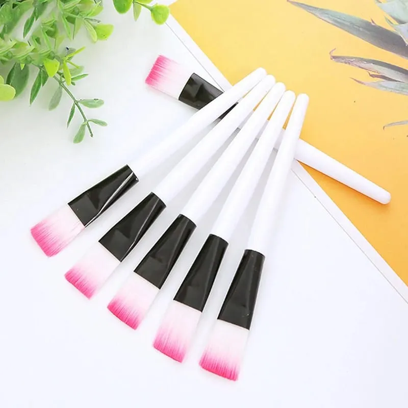 10Pcs Facial Mask Brush Makeup Brushes Eyes Face Skin Care Masks Applicator Cosmetics Mask Brush Tools Pink Handle.