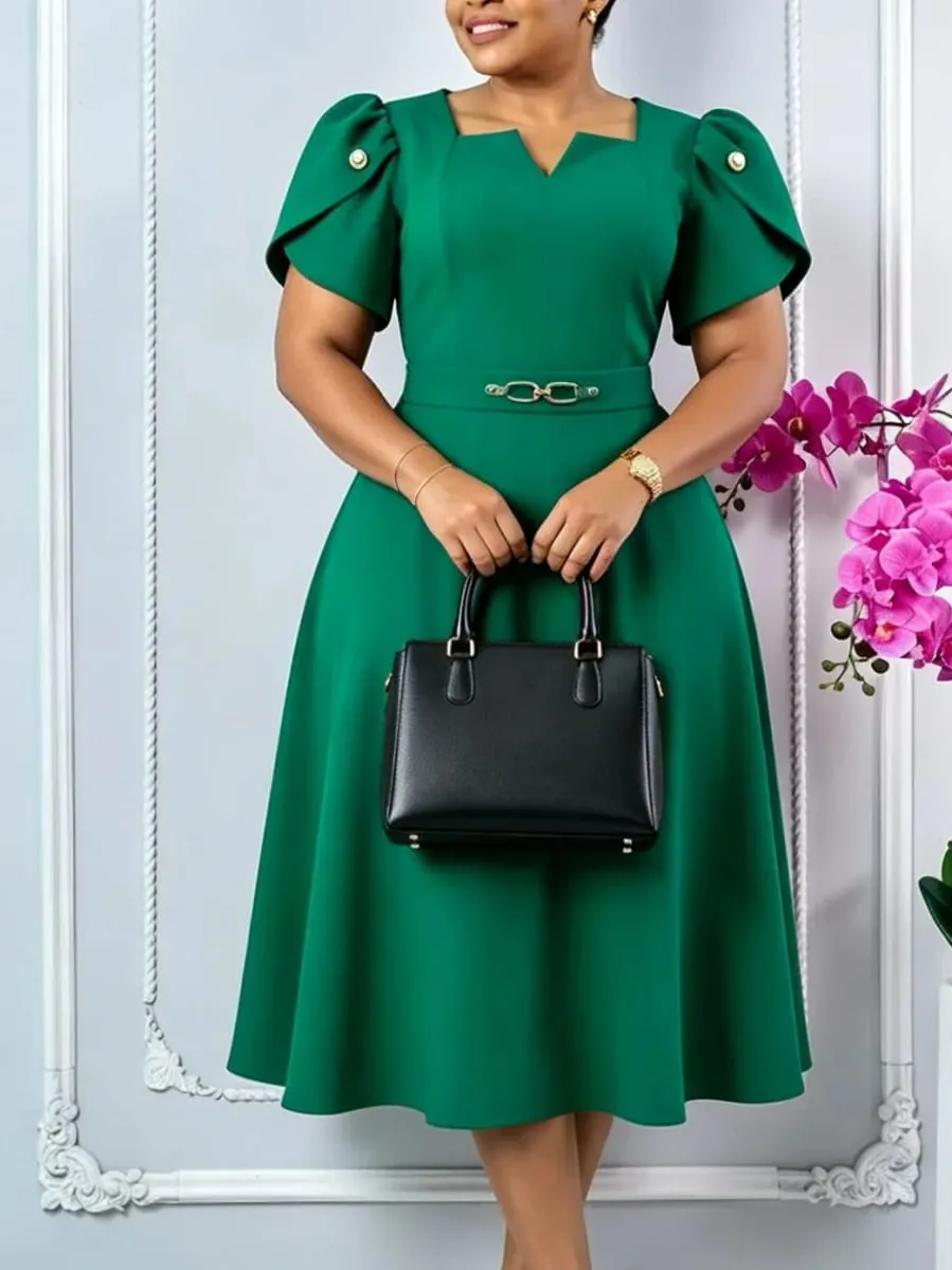 2026 Women's High Waist Elegant Large Size Dress Summer Fashion Casual Elegant Dresses for plus Size Women