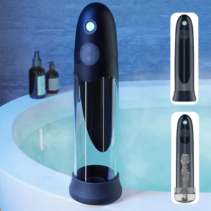 Electric Penis Pump Water Bath Penis Massage Enlarger Enlargement Vacuum Pump Penile Bigger Thicken Trainer Sex Toys for Men