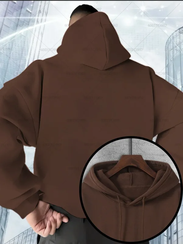Fashion Men's Heavy-duty Cotton Hoodies Women Fleece Sweatshirt Pullover Casual Unisex Autumn Winter Long Short Sleeve Oversize
