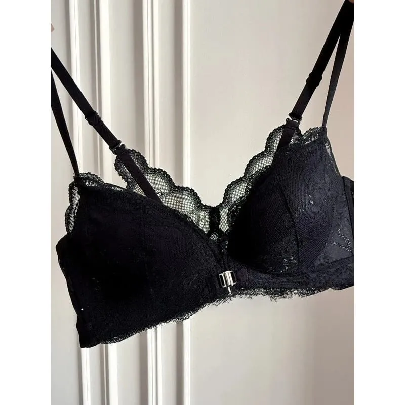 Summer Nouvelle Tendance! Soutien-Gorge Push Up à Fermeture Avant - Bretelles Dentelle Dos Bralette Légère pour Petite Poitrine