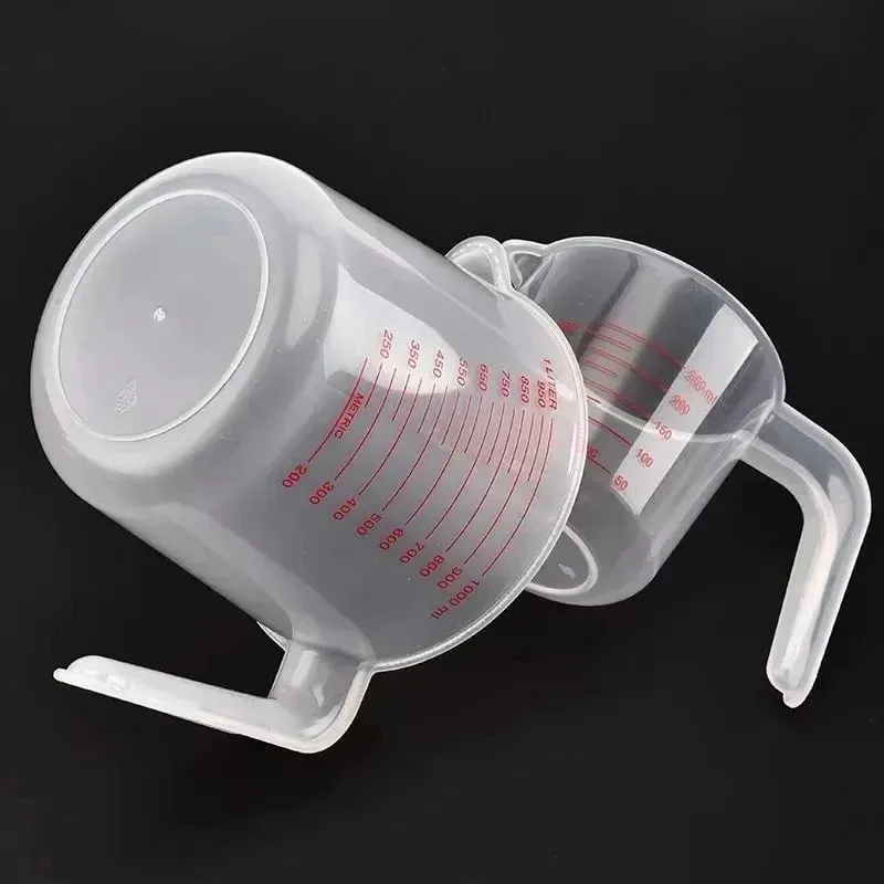 Kusina Food Grade 0.25L 0.5L 1L Plastic Tip Mouth Pot Ibuhos ang Spout Clear Measuring Cup Household Baking Scale Cup Tool sa Kusina