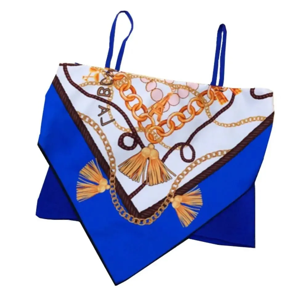 New Retro Camisole 39cm Cotton Triangle Scarf Cashew Flower Wear Tube Top — image 2