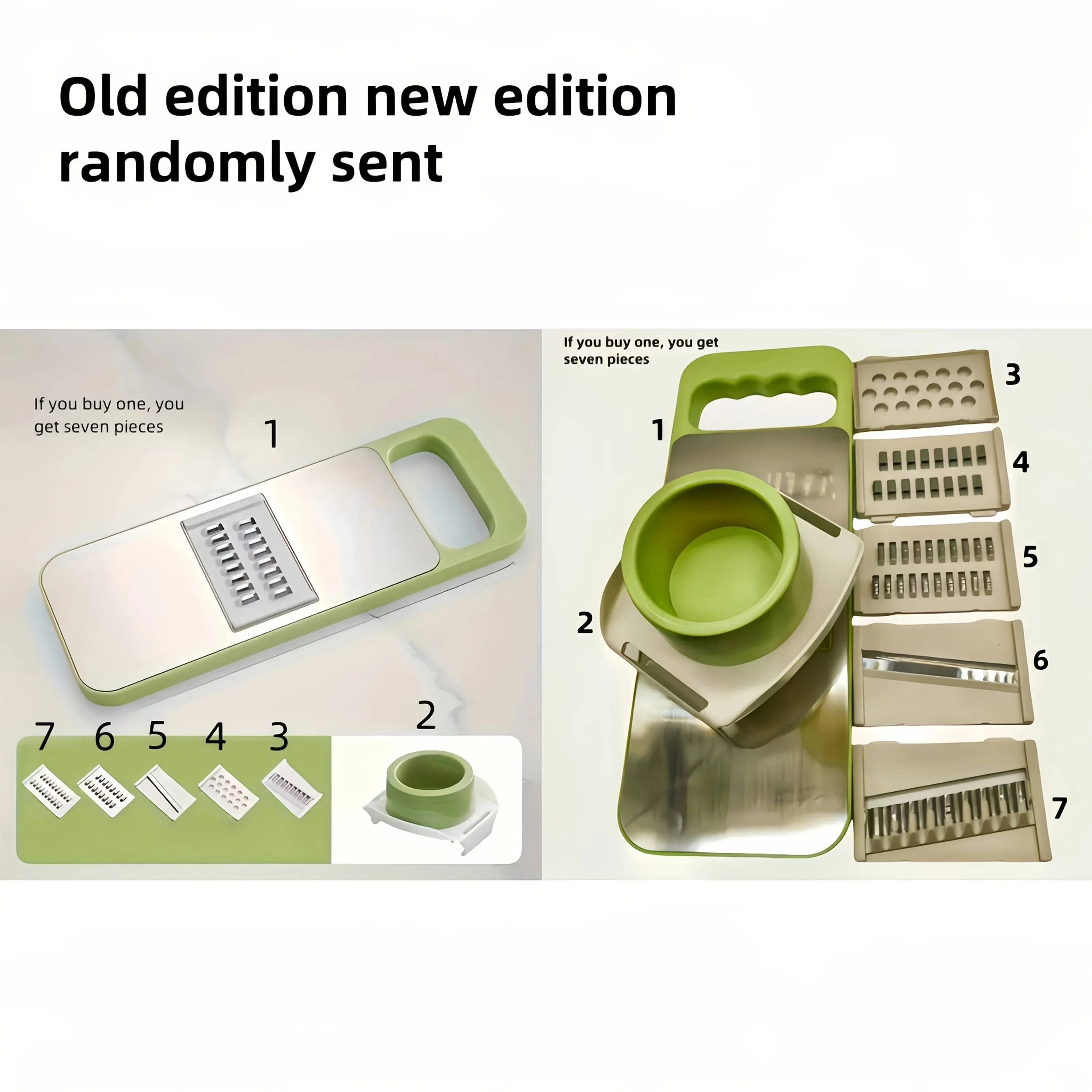 7pcs Stainless Steel Multi-Function Vegetable Slicer And Grater Set with Interchangeable Blades Manual Kitchen Gadget Tool Kit — image 6