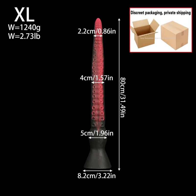 50-100cm Super Long Anal Whip Octopus Anal Plug Silicone Suction Cup Bdsm Buttplug Dilatdor Anal Xxl Sex Toys Women Men Sex Sho