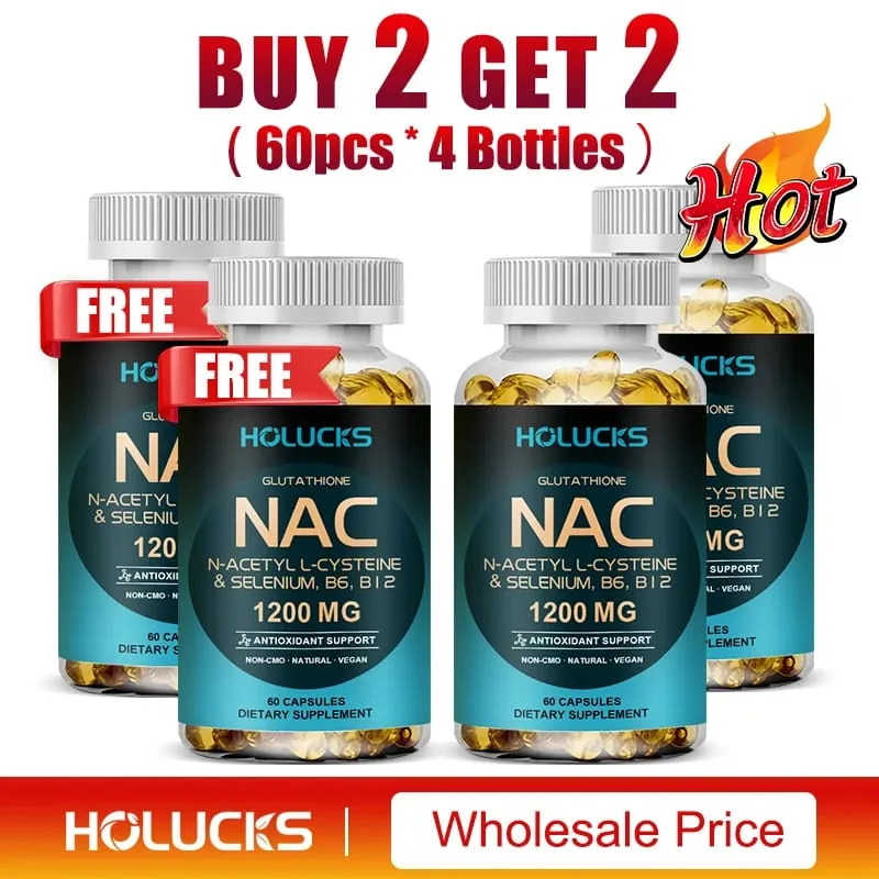 NAC Capsules 1200mg - תמיכה בבריאות העור אנרגיה סלולרית נוגד חמצון ניקוי רעלים שיפור חסינות שיפור עיכול